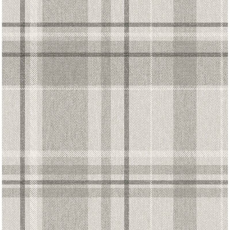 Fine Decor Harris Grey Plaid Chevron Wallpaper