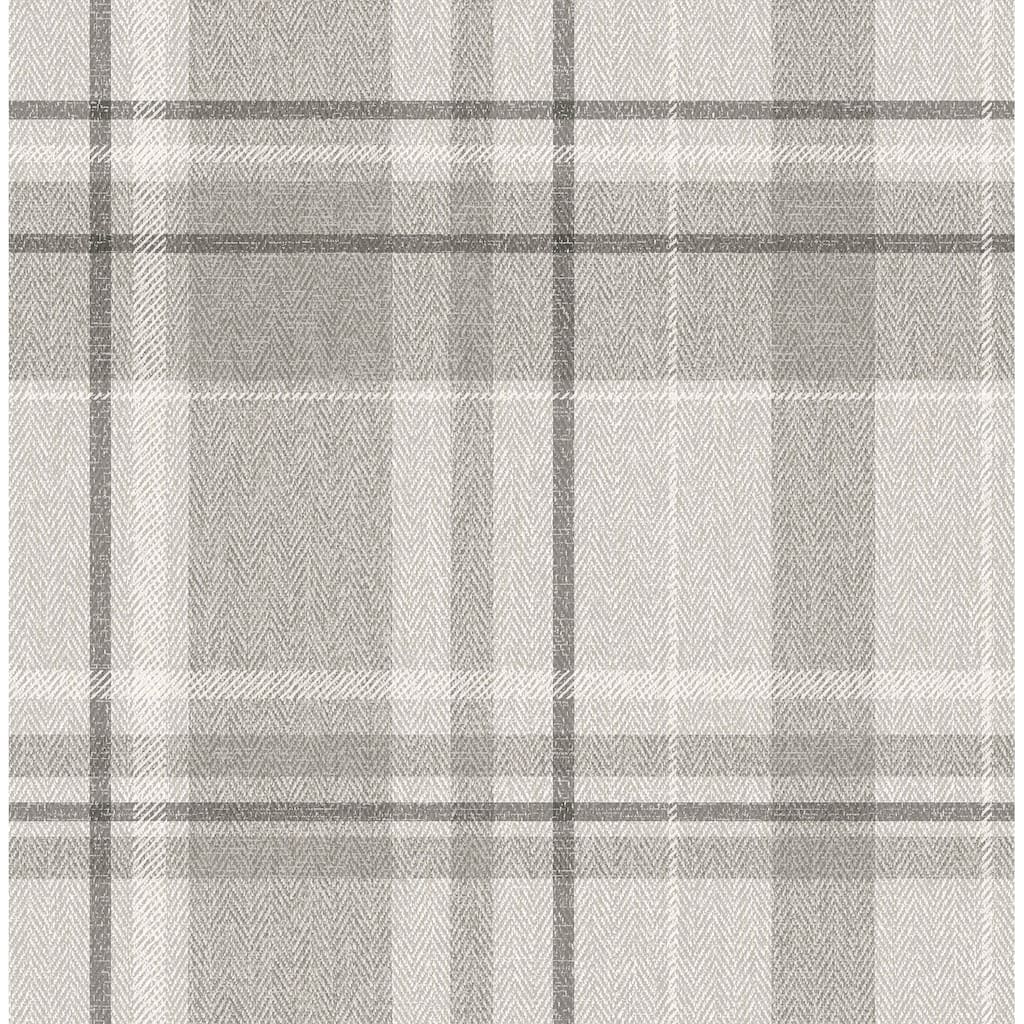 Fine Decor Harris Grey Plaid Chevron Wallpaper
