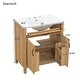 preview thumbnail 7 of 37, Natural Oak Bathroom Vanity with Ceramic Sink Solid Wood MDF Storage Cabinet for Bathroom 24/30/48/60 inches
