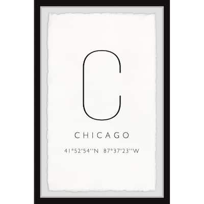 'City of Chicago Coordinates' Framed Painting Print