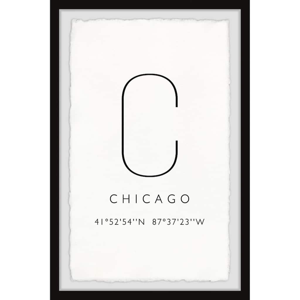 'City of Chicago Coordinates' Framed Painting Print