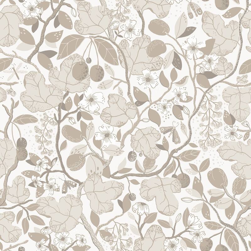 A-Street Prints Ewald Beige Garden Vines Wallpaper