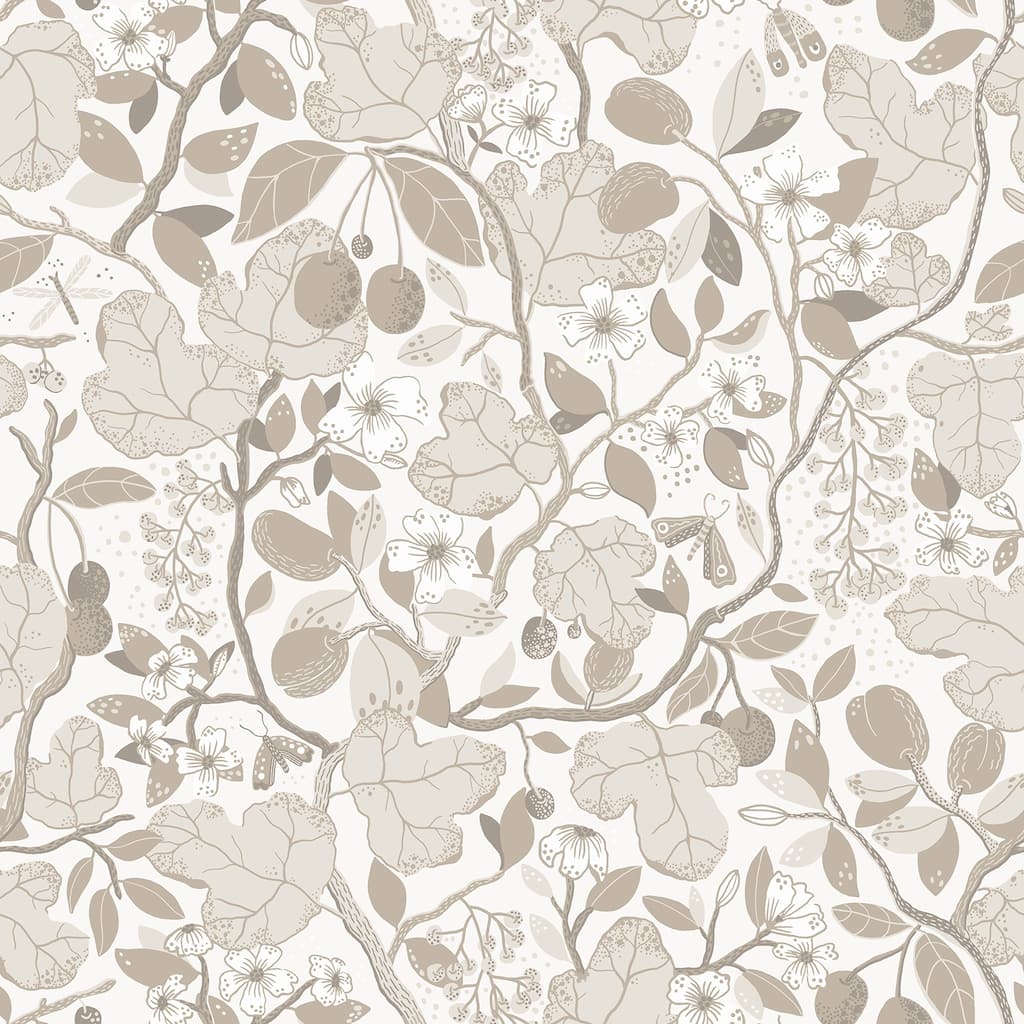 A-Street Prints Ewald Beige Garden Vines Wallpaper