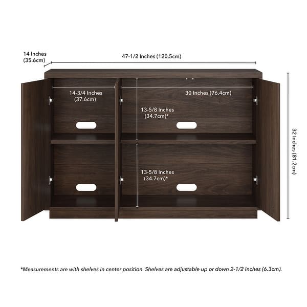 Hailey Home Alston Dark Blue 2-Shelf Office Cabinet