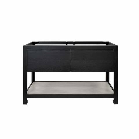 Solace Oak Vanity with Concrete Shelf (Base Only)
