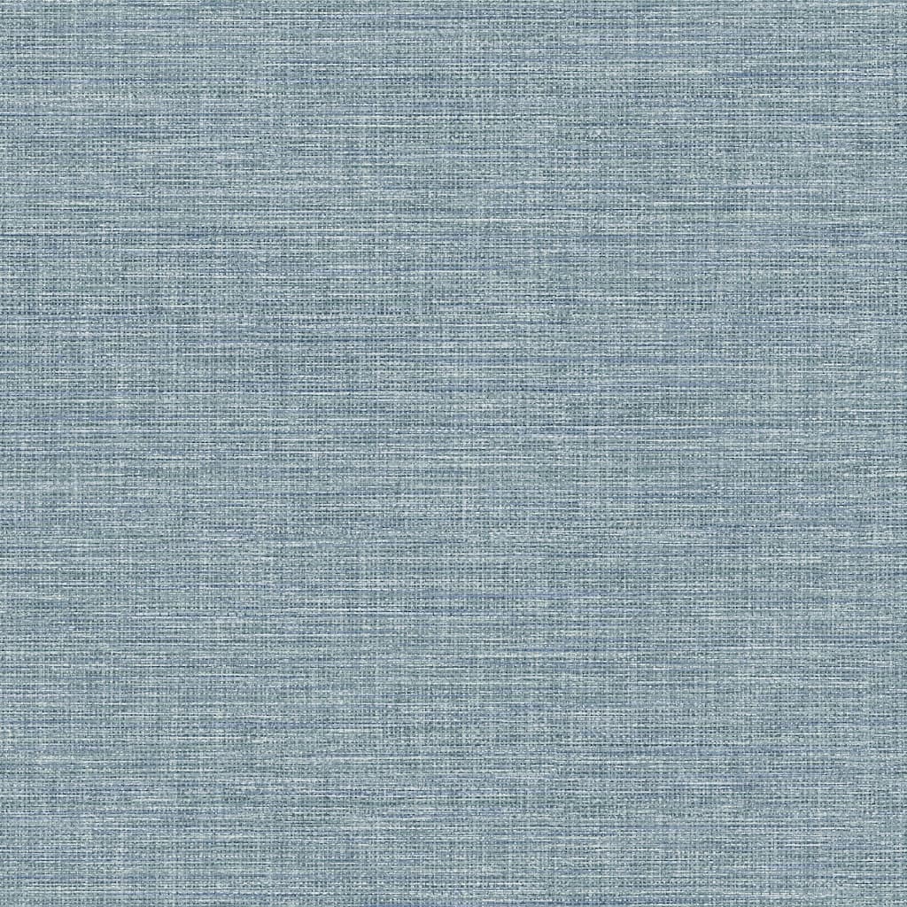 Exhale Sky Blue Faux Grasscloth Wallpaper