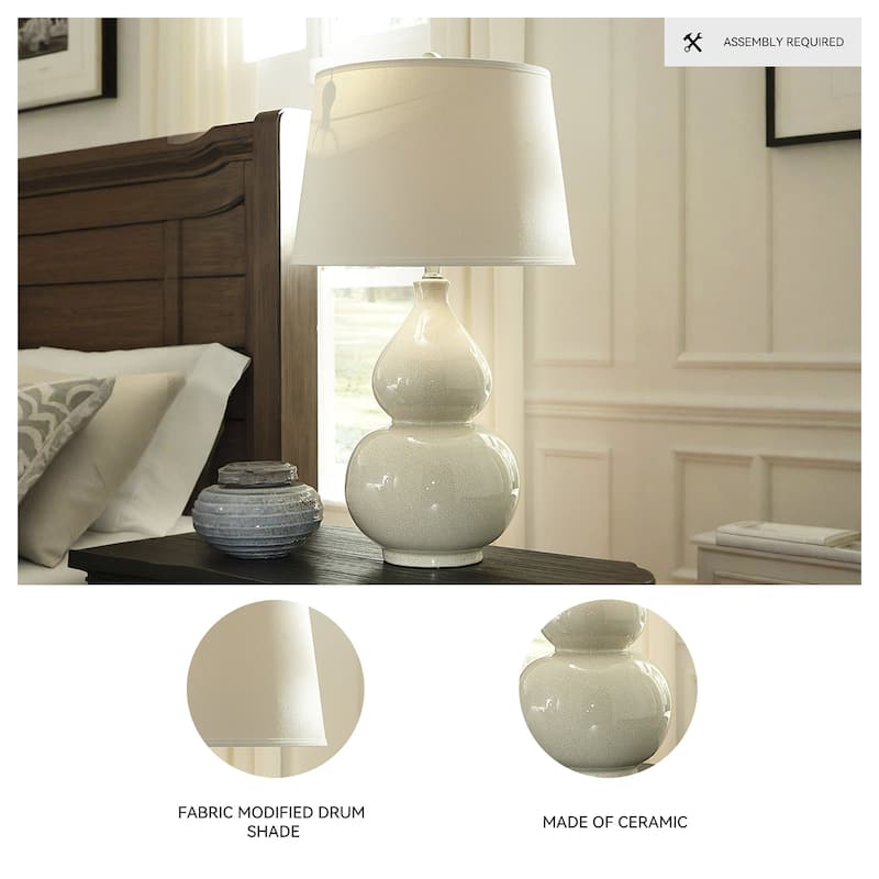 Signature Design by Ashley Saffi Biege Table Lamp - 17" W x 17" D x 30.75" H
