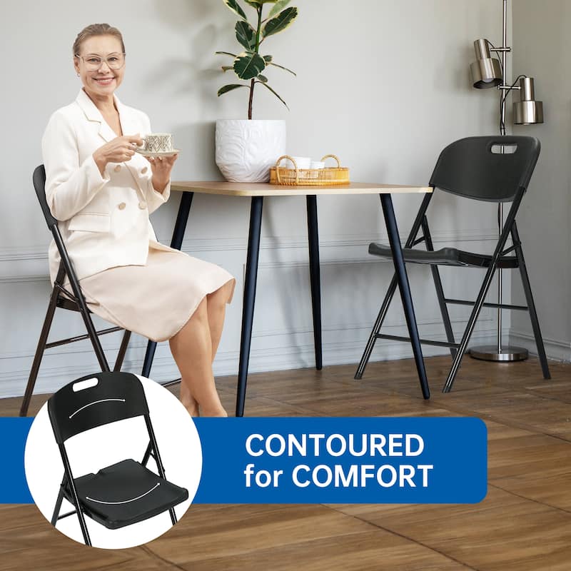 Ukuowu Durable Sturdy Plastic Folding Chair 650lb. Capacity for Events Office Wedding Party Picnic Kitchen Dining