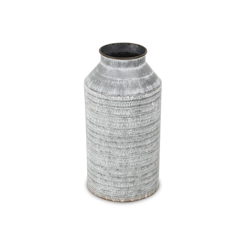White Washed Galvanized Metal Jug