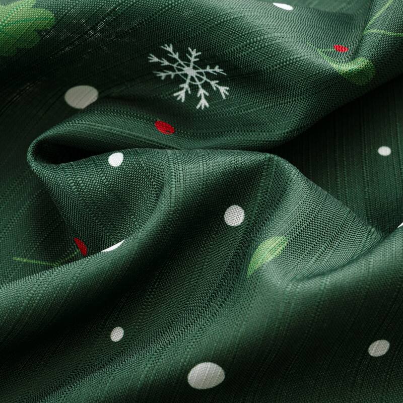 Gingerbread Christmas Holiday Kitchen Curtain green