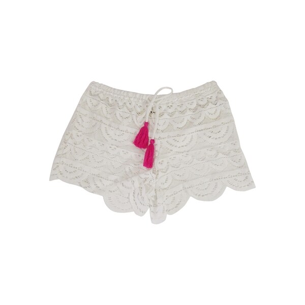 white swim cover up shorts