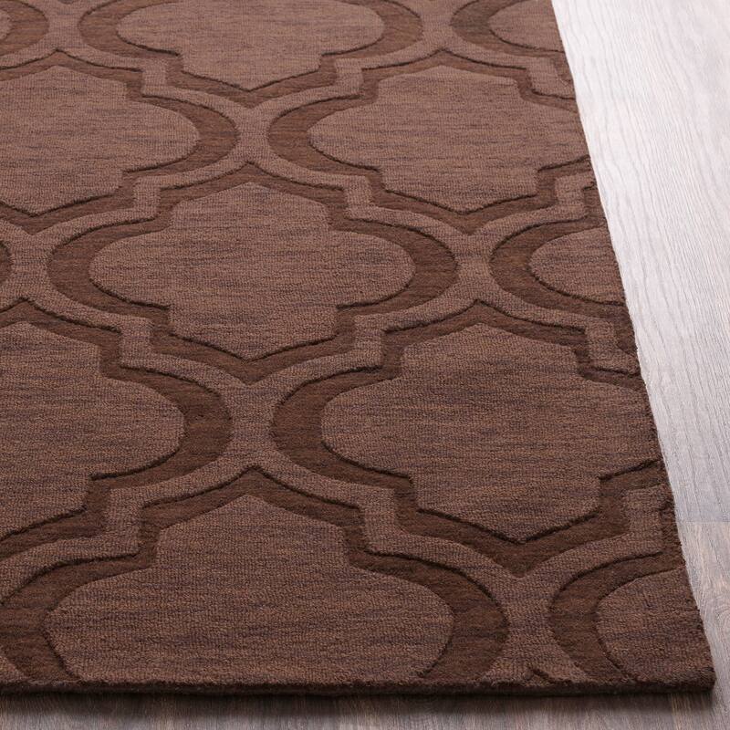 Hand-Woven Ali Tone-on-Tone Moroccan Trellis Wool Rug (9' x 12')
