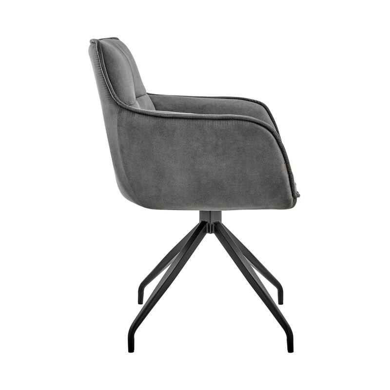 Noah Upholstered Dining Arm Chair with Metal Star Base