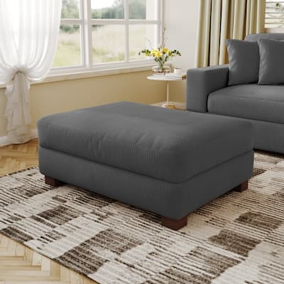 Modern Oversized striped Corduroy Ottoman