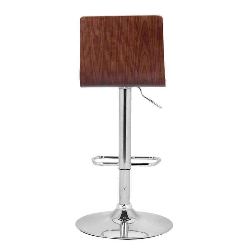 23" Modern Cream Faux Leather Seat Adjustable Swivel Bar Stool with Footrest and Chrome Base - 42"H x 14"W x 15"D