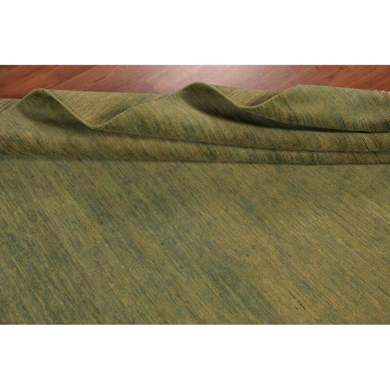 Green & Yellow Gabbeh Modern Area Rug Handmade Wool Carpet - 6'4" x 9'7"