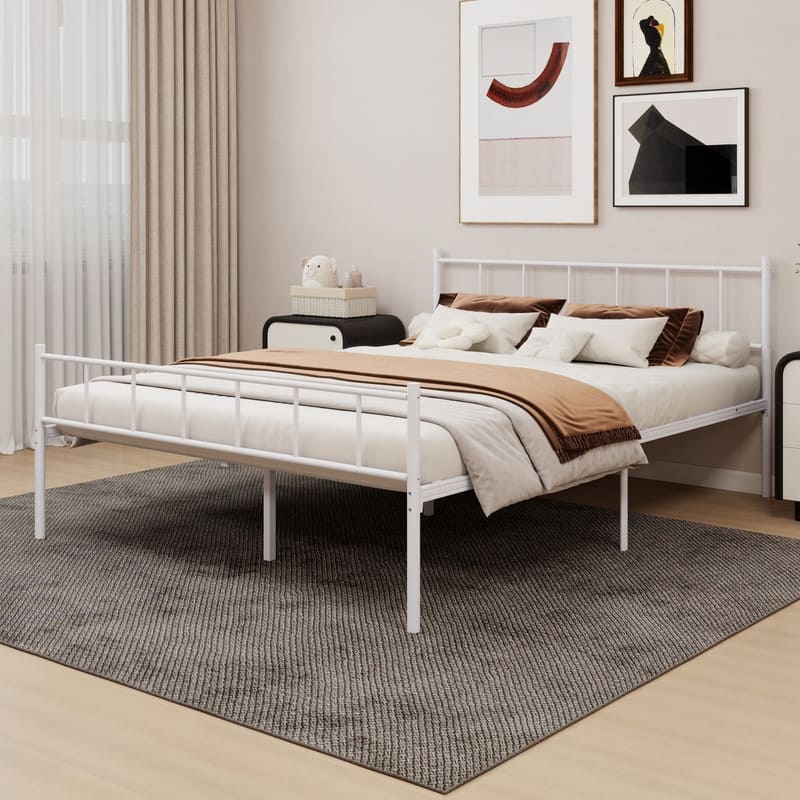 Caxkun Classic Metal Platform Bed Frame, Mattress Foundation with Steel Slat Support