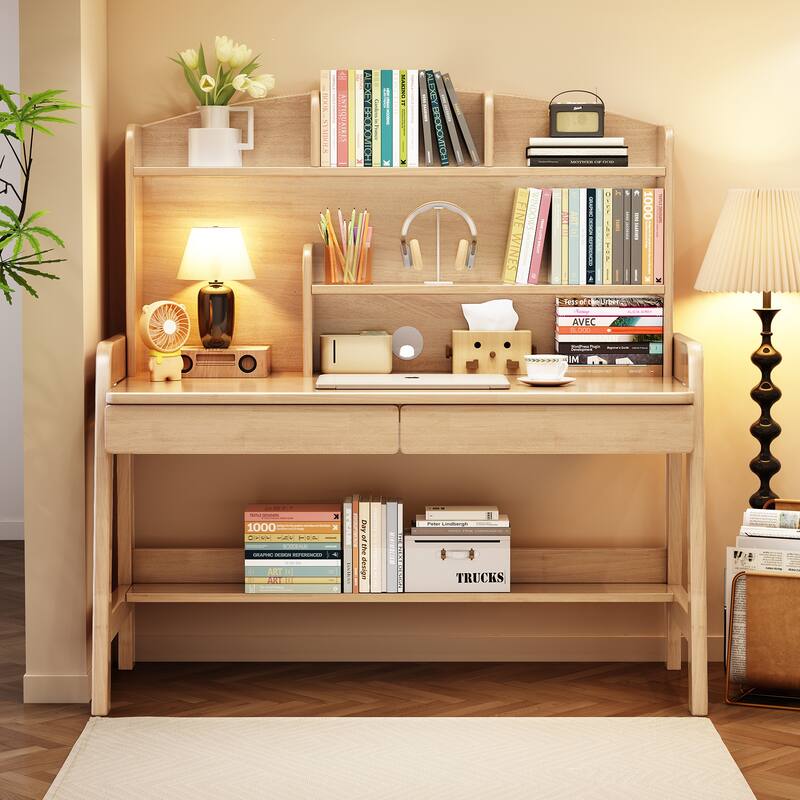 Kids Writing Desk Child Learning Study Desk Rectangle Computer Desk - 36.6" x 21.7" x 54.3"