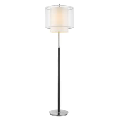 62-Inch Floor Lamp with Soft Light and White Fabric Shade - 15.50” x 15.50” x 62"