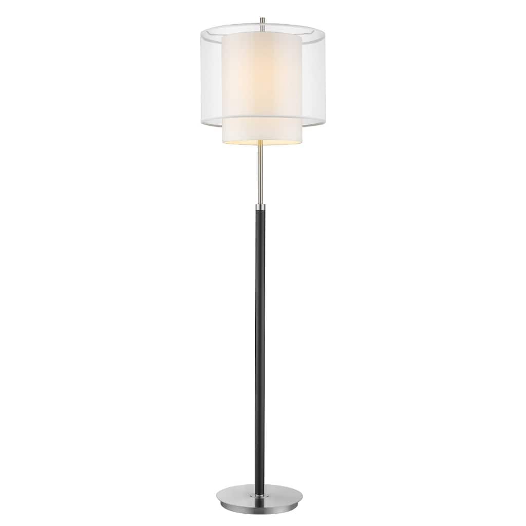 62-Inch Floor Lamp with Soft Light and White Fabric Shade - 15.50” x 15.50” x 62"