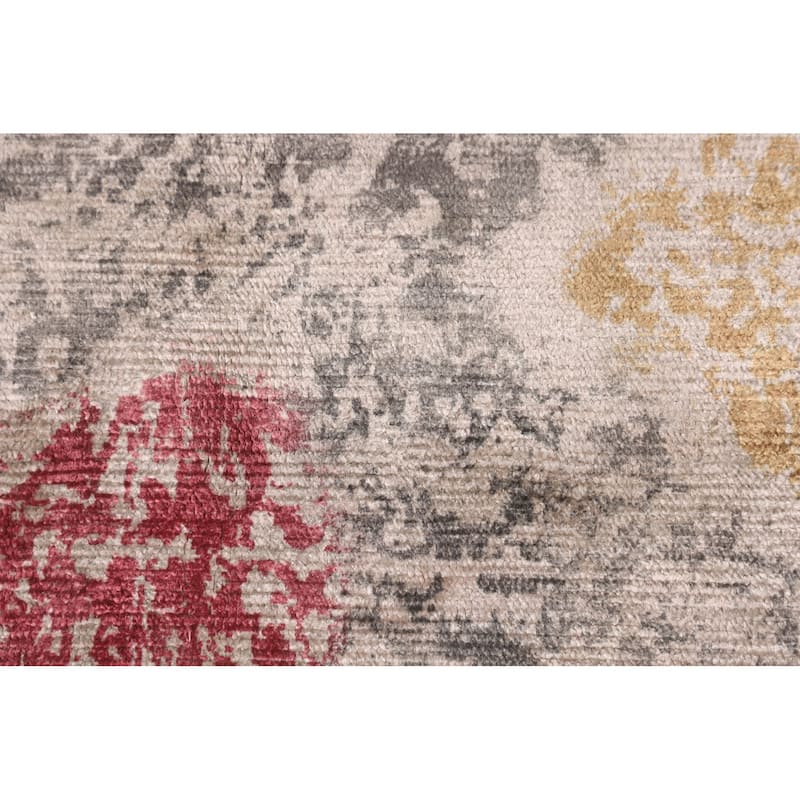 Multicolor Abstract Modern Area Rug Handmade Wool Carpet - 6'7" X 9'7"