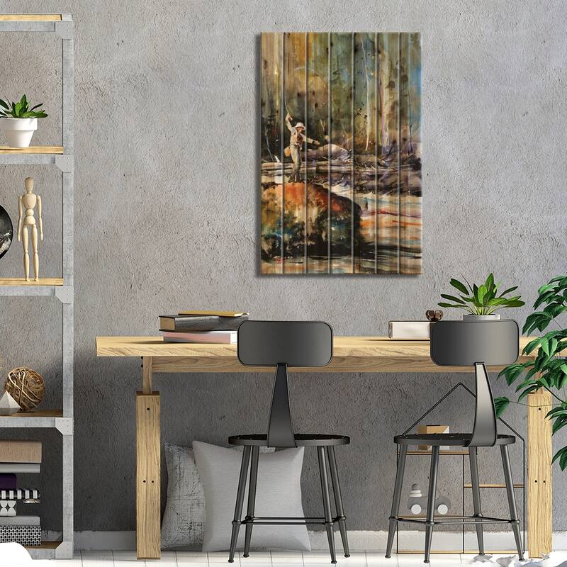 Upper River Print On Wood by Dean Crouser - Multi-Color