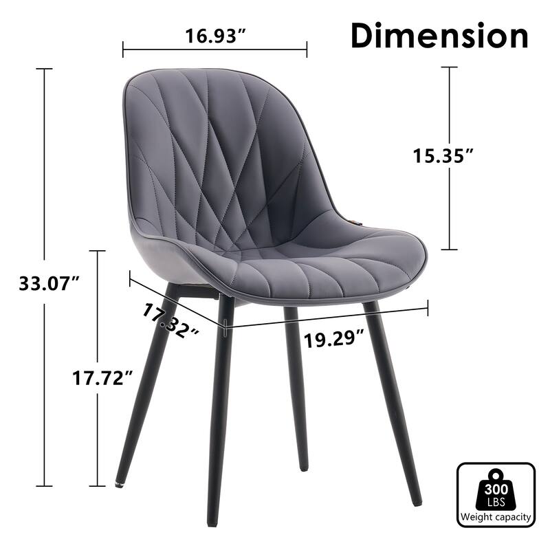 Modern Dining Chairs Set of 2 with Curved Backrest