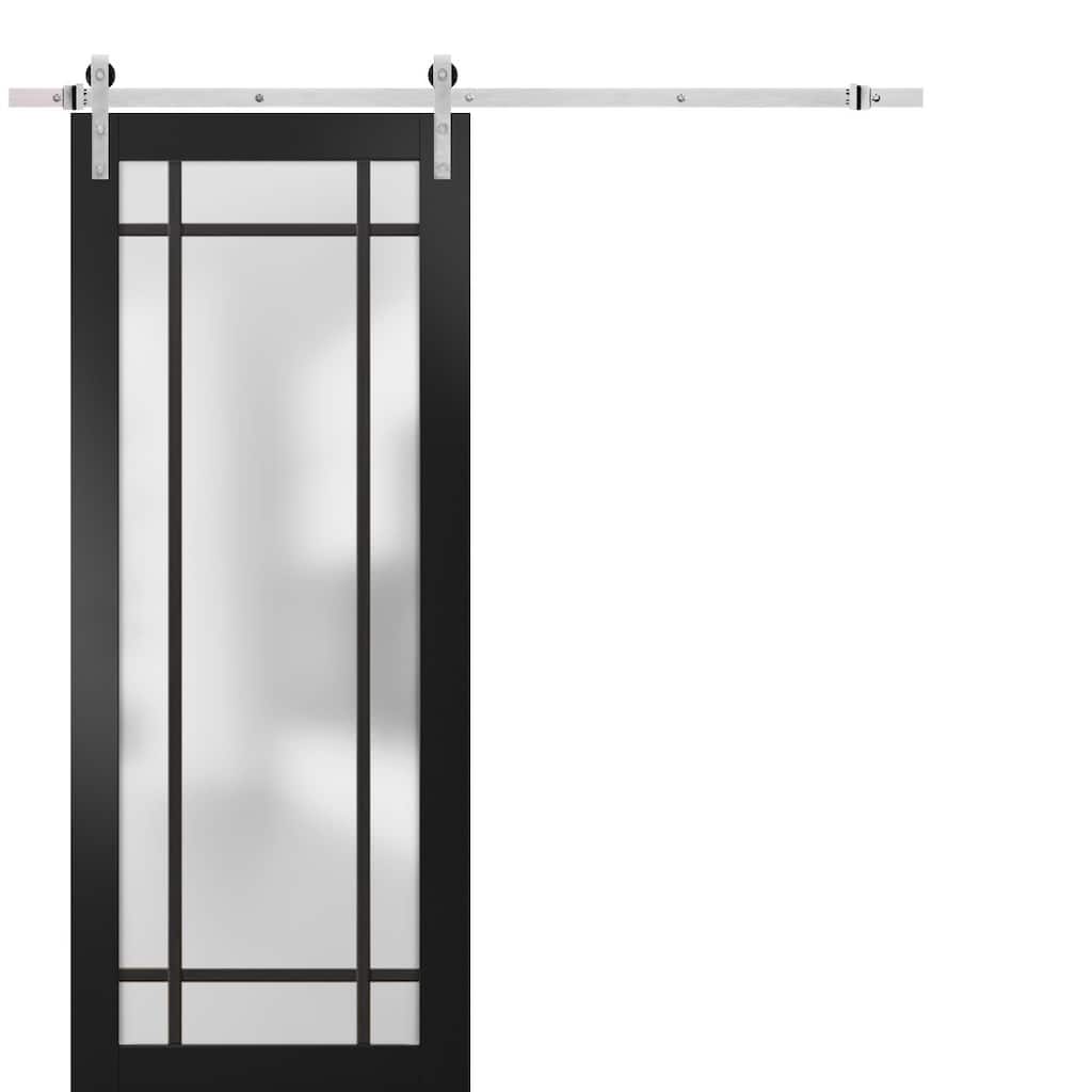 Sturdy Barn Door 18 x 80 Planum 2112 Matte Black 6.6FT