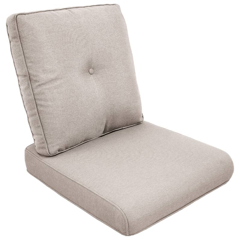 All-Weather Deep Seating Chair Cushions for Patio Chairs - Beige - with buckle style
