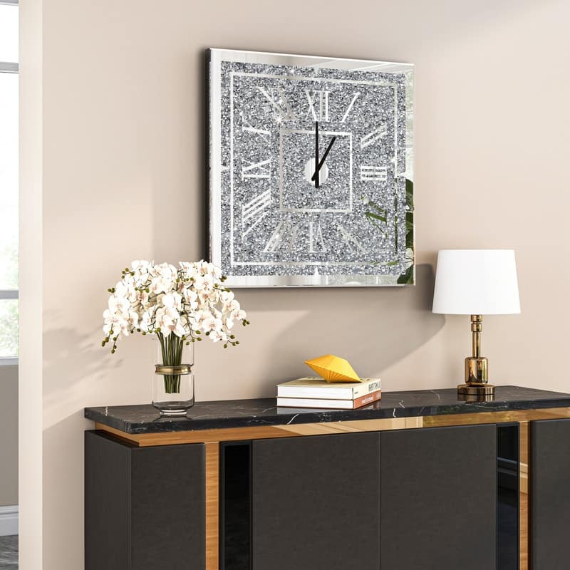 Diamond Crystal Wall Clock - Rectangular