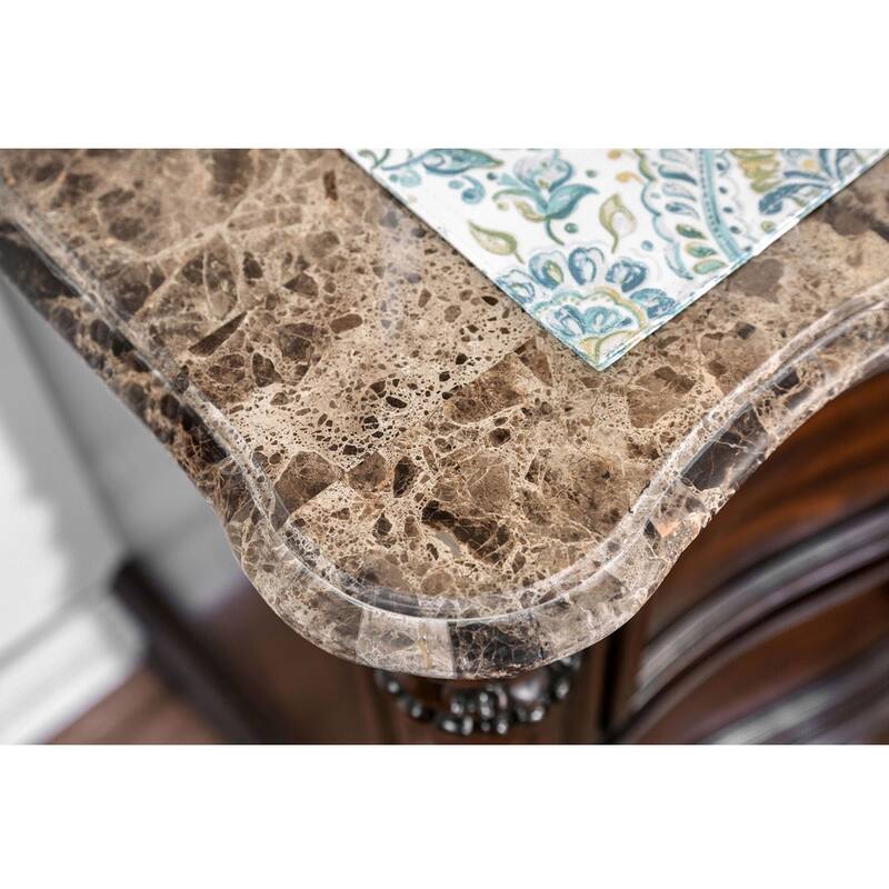 Genuine Marble Top Nightstand with 2 Drawers