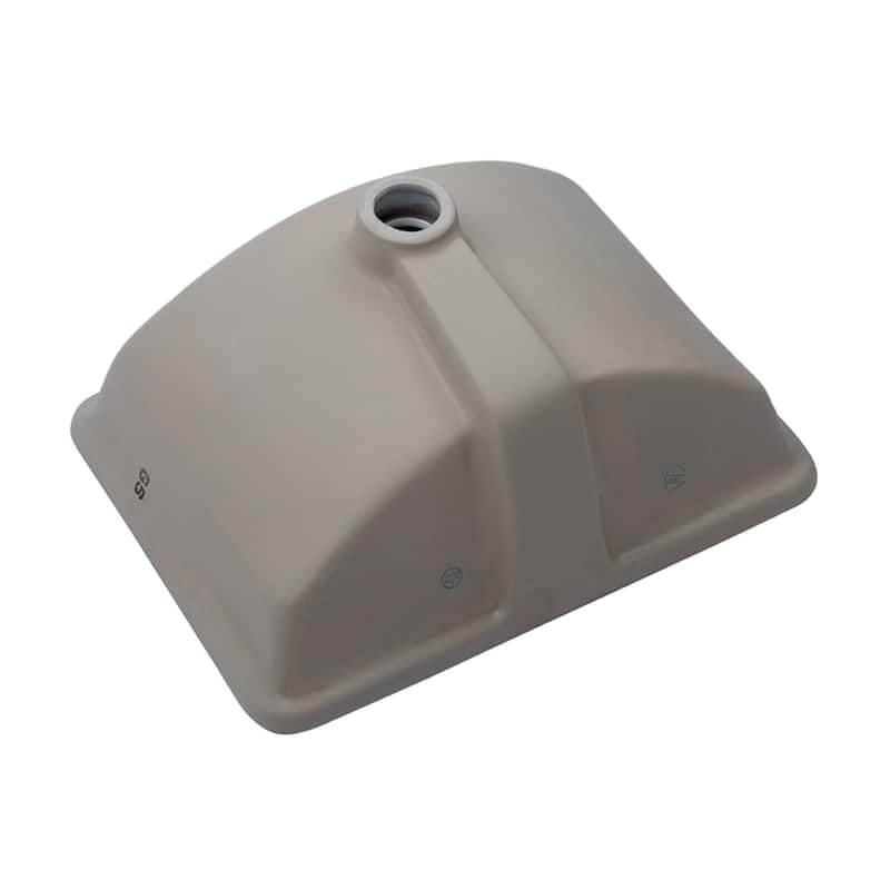 White Rectangular Undermount Bathroom Sink with Overflow