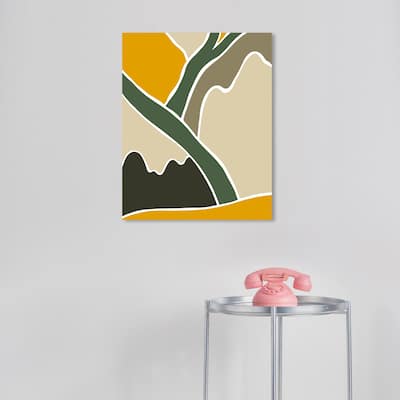 Wynwood Studio Canvas Abstract Tree Trunk Green Modern & Contemporary Wall Art Canvas Print