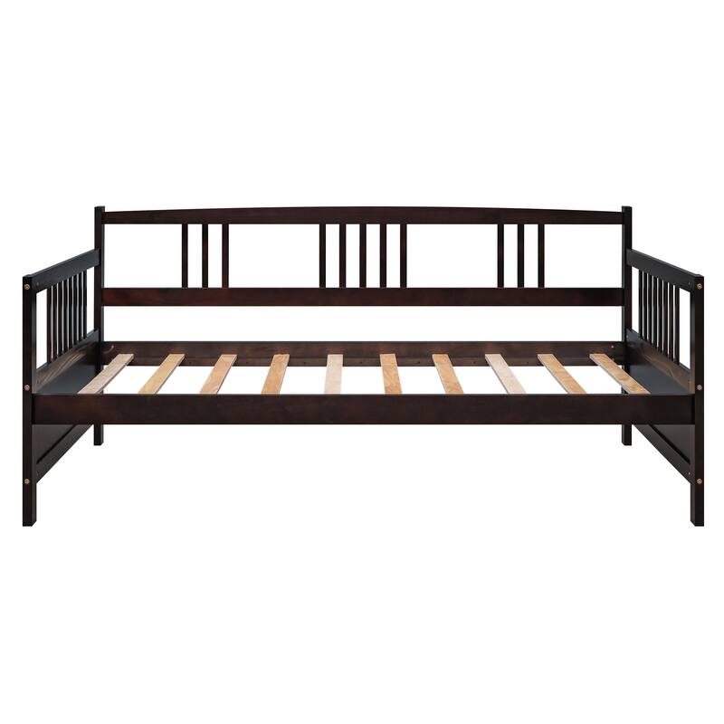 Multifunctional Twin Size Solid Wood Daybed, Espresso Finish