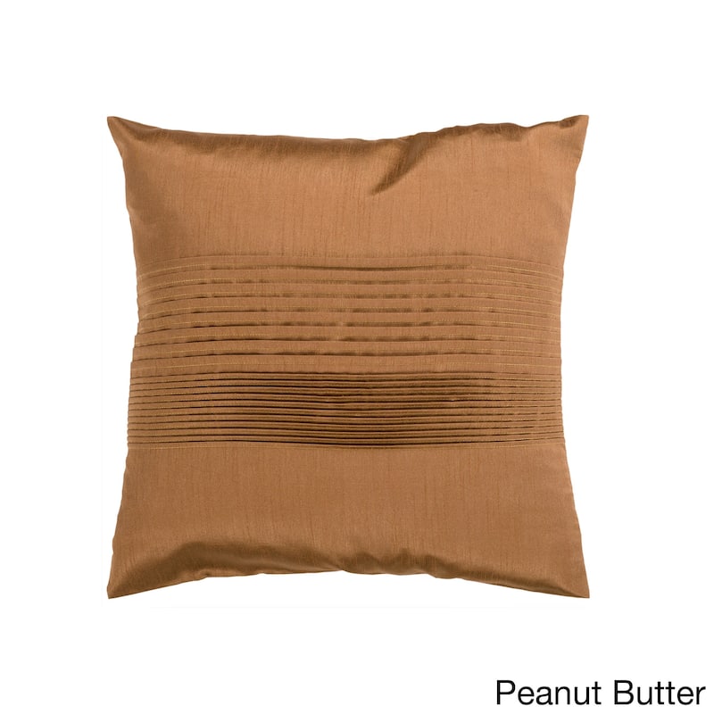 Livabliss Hind Decorative 18-inch Shiny Square Pleated Throw Pillow