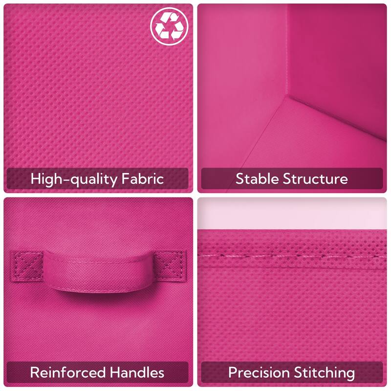6 Pack Fabric Storage Cube Bins, Collapsible Cube Organizers with Handles