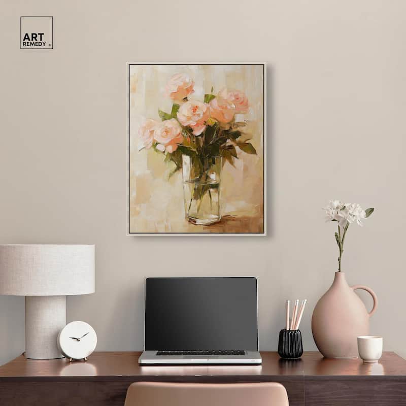 Soft Pink Blooms Canvas by Art Remedy