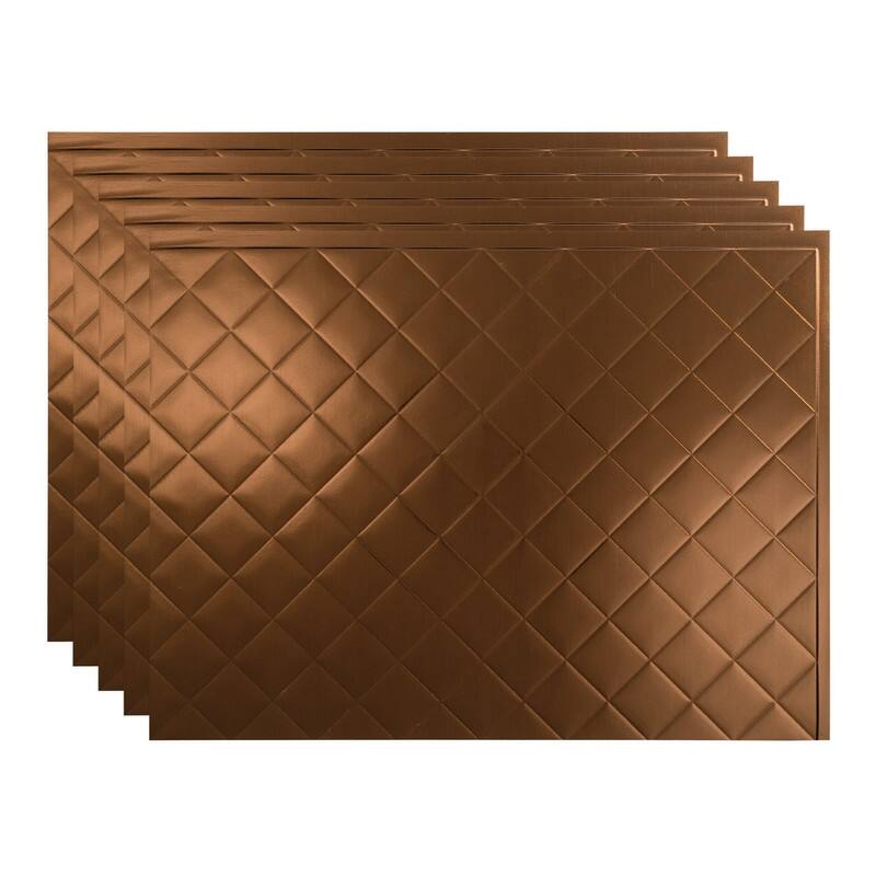 Fasade Quilted Decorative Vinyl 18in x 24in Backsplash Panel in Oil-Rubbed Bronze - 5 Pack