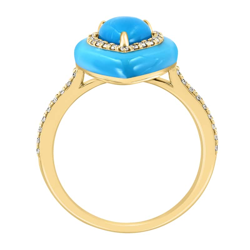 EFFY 14K Gold Diamond,Turquoise Pear Ring