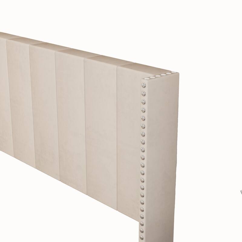 Upholstered Bed Frame with Vertical Channel Tufted Headboard