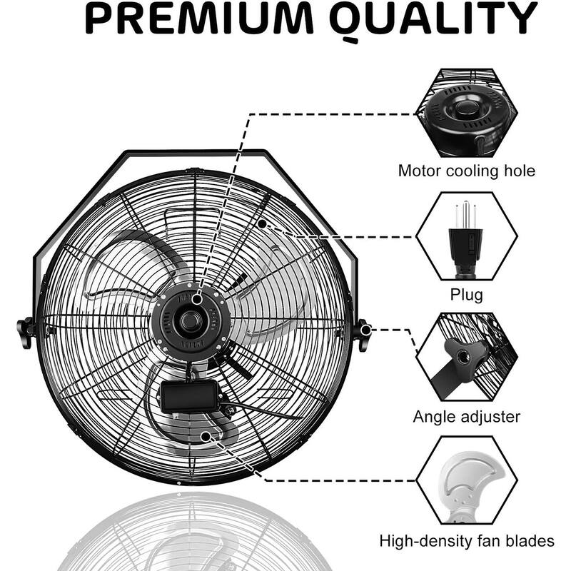 20 Inch Black High Velocity 3 Speed WallMount Fan(2Pack) Bed Bath & Beyond 36964588