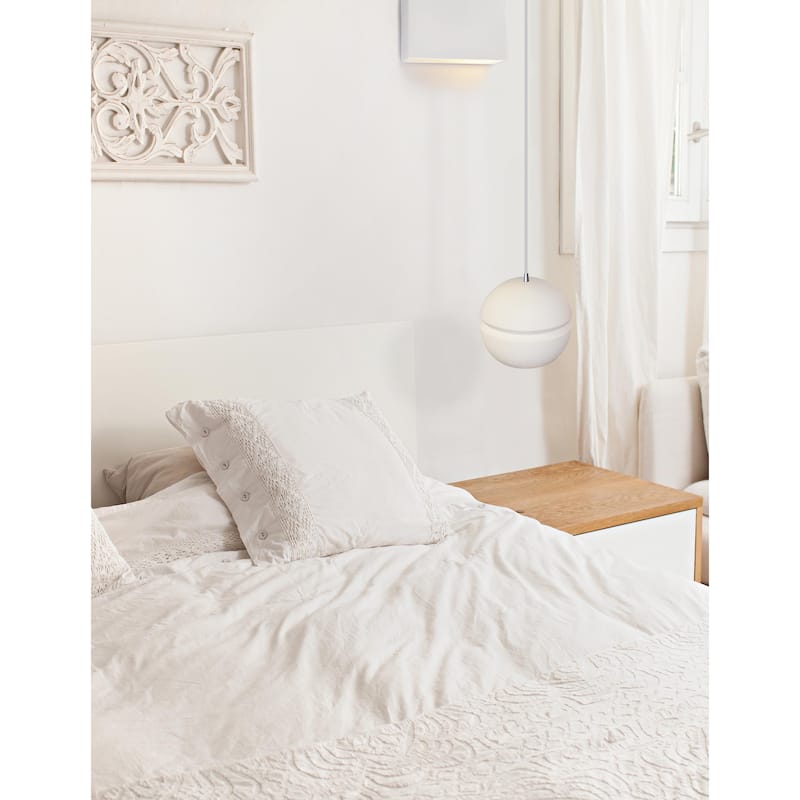 Carson Carrington Sallebacka Sphere 1-light Small Pendant - Brushed Nickel, Bisque - Brushed Nickel, Bisque