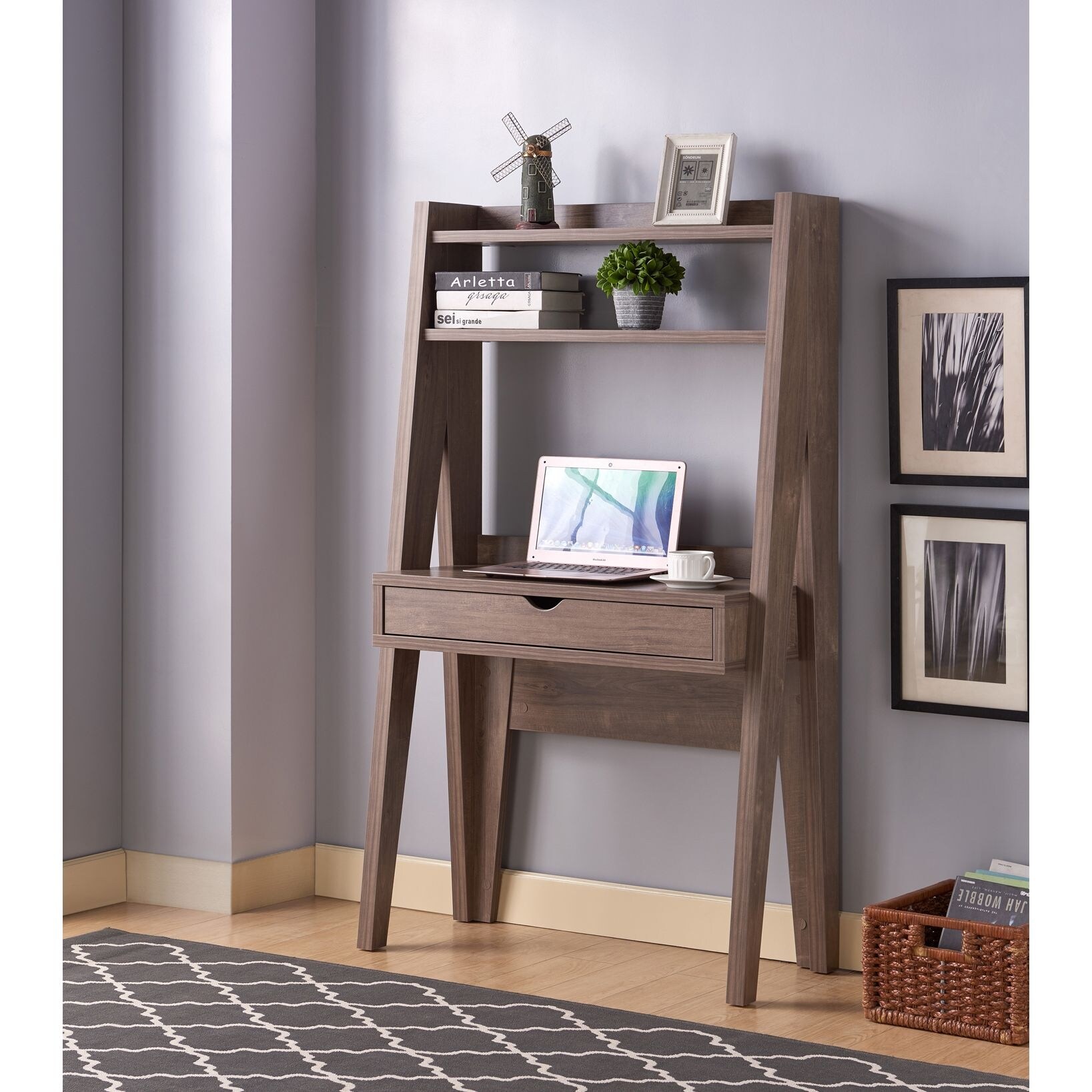 Q Max Modern Ladder Desk Made of Wood Book Shelf Stand Shelf Wall Shelf On Sale Bed Bath Beyond 32748288