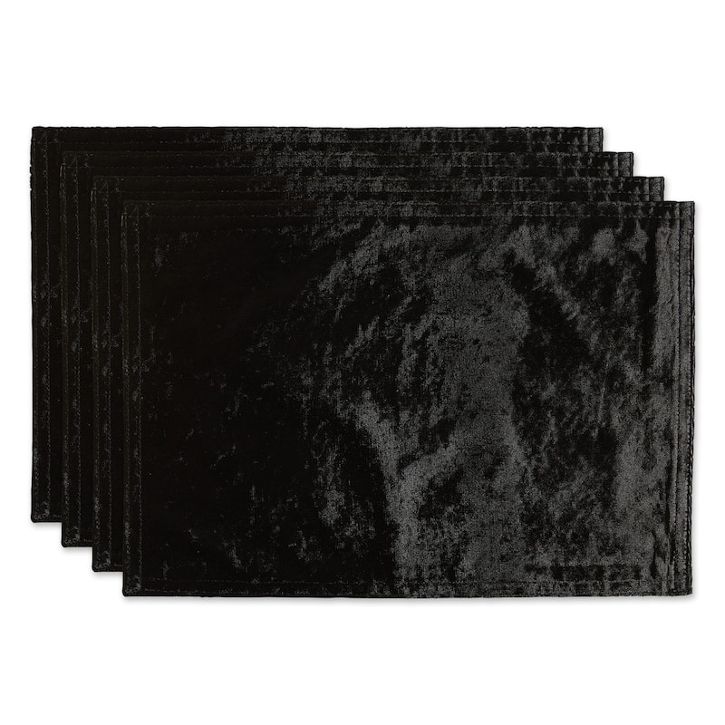 DII Cream Velvet Placemat (Set of 4) - Black