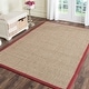 preview thumbnail 36 of 169, SAFAVIEH Natural Fiber Marina Basketweave Seagrass Rug 10' x 14' - Natural/Red