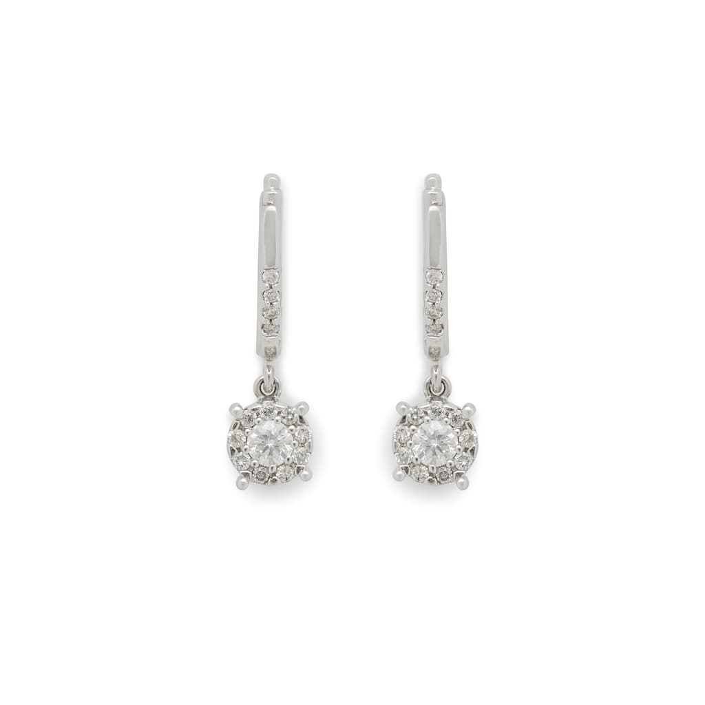 EFFY 14K White Gold Diamond Drop Earrings - 0.53 TWC