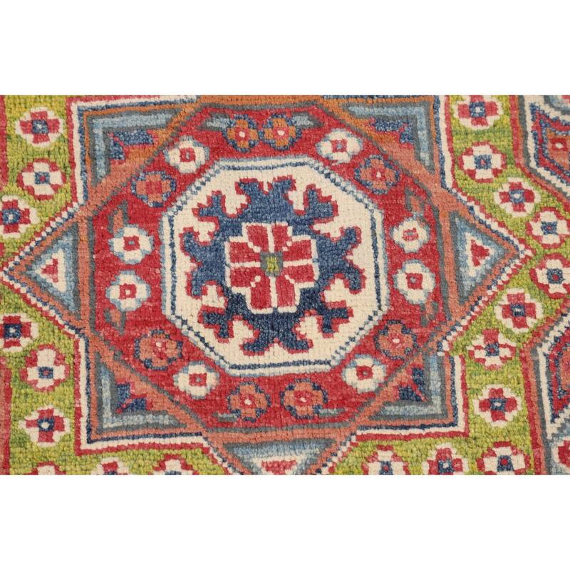 Kazak Oriental Area Rug Handmade Red Wool Carpet - 5'0" x 6'7"