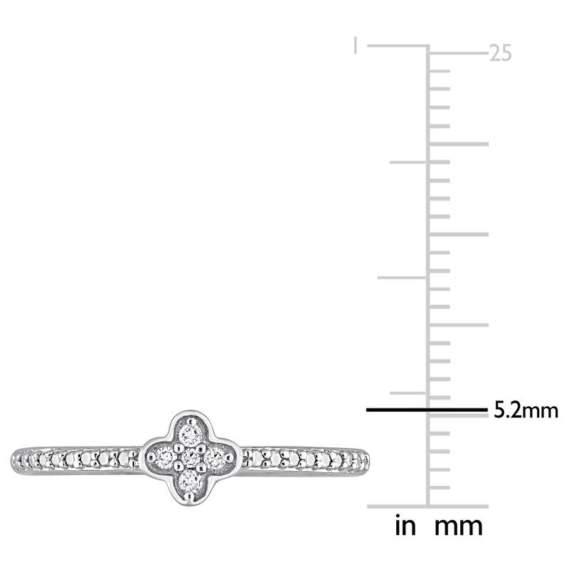Miadora Diamond Accent Floral Promise Ring in Sterling Silver