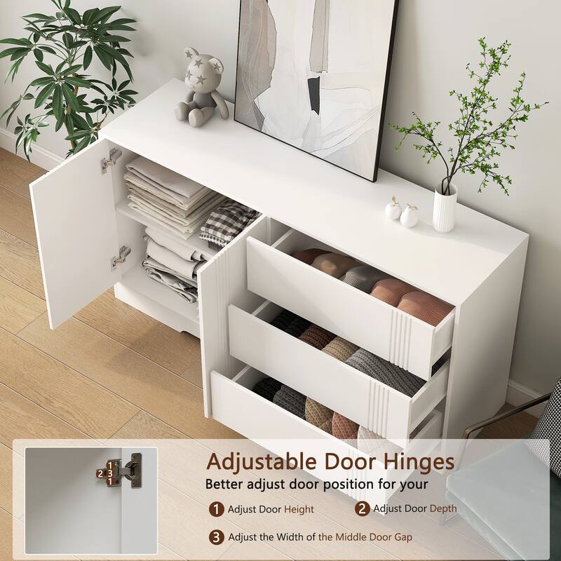 Sideboard Buffet Cabinet with Storage,Kitchen Storage Cabinet with Drawer and Doors,Large Coffee Bar with Adjustable Shelves