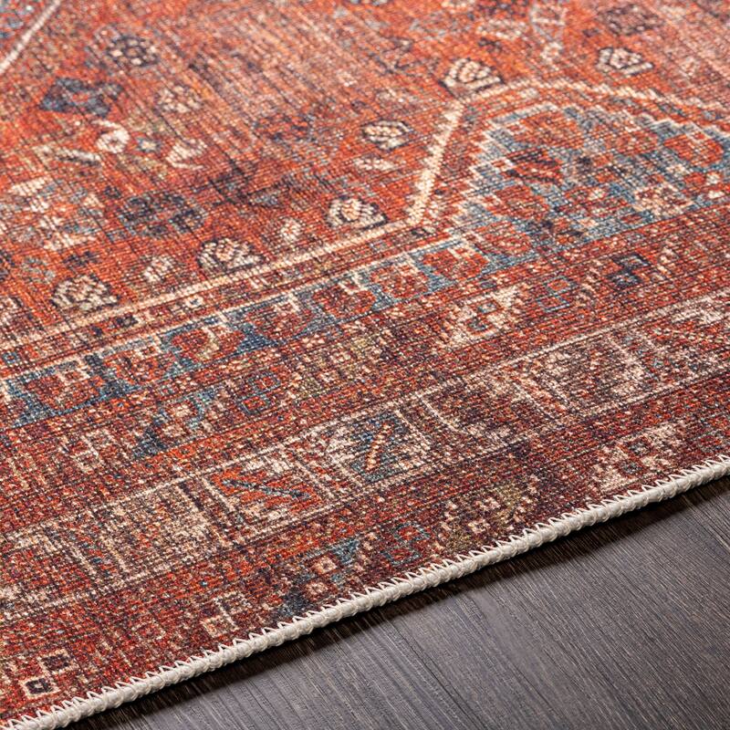 Mr. Kate Annie Distressed Medallion Washable Area Rug